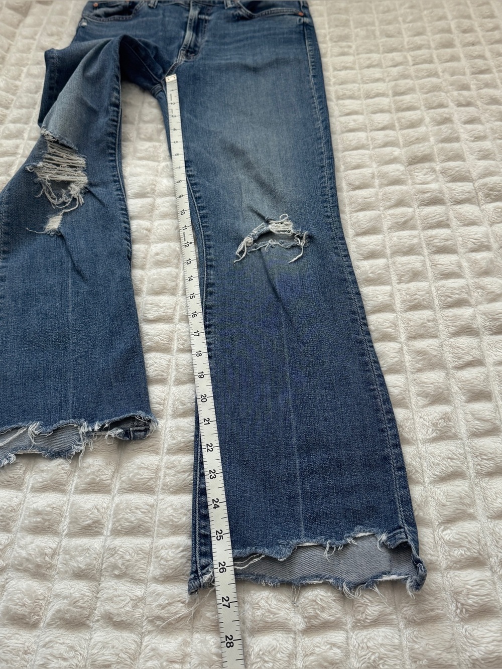 Mother 26 The Insider Crop Step Chew Jeans ~ Dancing On Coals Ankle Distressed - Picture 8 of 11